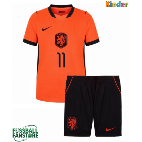 Niederlande Cody Gakpo #11 Replik Heimtrikot Kinder WM 2026 Kurzarm (+ Kurze Hosen)